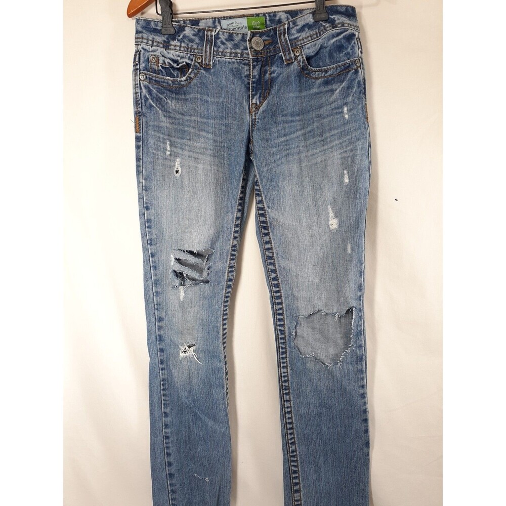 Aeropostale Bayla Skinny Jeans Womens 1/2 Distressed Denim Low Rise